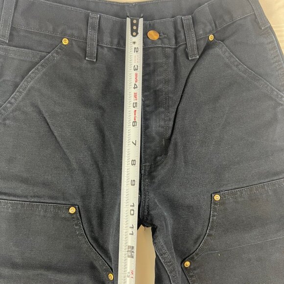 2011 Carhartt Double Knee Dungeree Fit Pants BL01 BLK 30x30 fits 28x29 measure - Picture 4 of 16